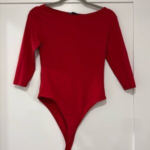 Zara, 3/4 length sleeves, boat neck, bodysuit. Size Large.